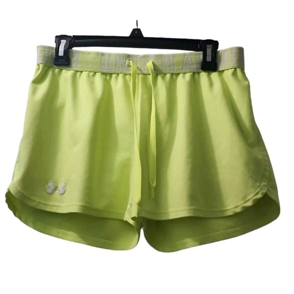 Under Armour Athletic Shorts Neon Yellow‎ Running Gym Activewear Medium